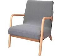 Copripoltrona Elasticizzato in Jacquard a Righe, Coprituta Moderno Mid-Century, per Poltrona Relax/Sedia a Dondolo con Braccioli in Legno(Gray)