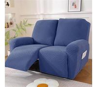 Copripoltrona Elettrica Reclinabile, Copri Poltrona Elasticizzato con Tasche Universale (Blu, 2 Posti)