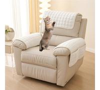 Copripoltrona Reclinabile con Tasche, Fodera Per Bracciolo del Divano Lavabile, Coprisedile con Braccioli Antiscivolo, Copertura Salvadivano per Poltrona(White,3 Persons 5Pcs)