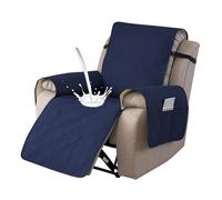 Copripoltrona Relax con Tasche Laterali Rivestimento Reclinabile Universale 1 Posto Antiscivolo per Poltrone Elettriche Copri Braccioli Rimovibile Adatto A Cani E Divani(Dark Blue,28 inch/70cm)