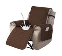 Copripoltrona Relax con Tasche Laterali Rivestimento Reclinabile Universale 1 Posto Antiscivolo per Poltrone Elettriche Copri Braccioli Rimovibile Adatto A Cani E Divani(Dark Brown,23.6 inch/60cm)