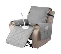 Copripoltrona Relax con Tasche Laterali Rivestimento Reclinabile Universale 1 Posto Antiscivolo per Poltrone Elettriche Copri Braccioli Rimovibile Adatto A Cani E Divani(Light Gray,23.6 inch/60cm)