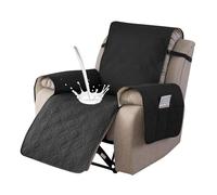 Copripoltrona Relax con Tasche Laterali Rivestimento Reclinabile Universale 1 Posto Antiscivolo per Poltrone Elettriche Copri Braccioli Rimovibile Adatto A Cani E Divani(Black,23.6 inch/60cm)