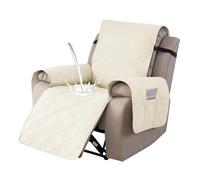 Copripoltrona Relax con Tasche Laterali Rivestimento Reclinabile Universale 1 Posto Antiscivolo per Poltrone Elettriche Copri Braccioli Rimovibile Adatto A Cani E Divani(Beige,28 inch/70cm)