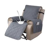 Copripoltrona Relax con Tasche Laterali Rivestimento Reclinabile Universale 1 Posto Antiscivolo per Poltrone Elettriche Copri Braccioli Rimovibile Adatto A Cani E Divani(Dark Gray,23.6 inch/60cm)