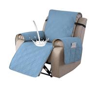 Copripoltrona Relax con Tasche Laterali Rivestimento Reclinabile Universale 1 Posto Antiscivolo per Poltrone Elettriche Copri Braccioli Rimovibile Adatto A Cani E Divani(Light Blue,23.6 inch/60cm)