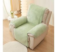 CopriPoltrona Relax in Lana d'Agnello Copertura Protettiva Antiscivolo con Punti in Silicone, Lavabile in Lavatrice, Morbido e Caldo per Divani in Pelle o Tessuto(Green,56x207cm/22x82in)