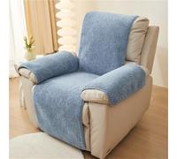 CopriPoltrona Relax in Lana d'Agnello Copertura Protettiva Antiscivolo con Punti in Silicone, Lavabile in Lavatrice, Morbido e Caldo per Divani in Pelle o Tessuto(Blue,76x231cm/30x91in)