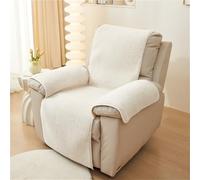 CopriPoltrona Relax in Lana d'Agnello Copertura Protettiva Antiscivolo con Punti in Silicone, Lavabile in Lavatrice, Morbido e Caldo per Divani in Pelle o Tessuto(Cream,76x231cm/30x91in)