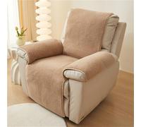 CopriPoltrona Relax in Lana d'Agnello Copertura Protettiva Antiscivolo con Punti in Silicone, Lavabile in Lavatrice, Morbido e Caldo per Divani in Pelle o Tessuto(Camel,56x207cm/22x82in)