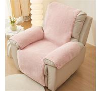 CopriPoltrona Relax in Lana d'Agnello Copertura Protettiva Antiscivolo con Punti in Silicone, Lavabile in Lavatrice, Morbido e Caldo per Divani in Pelle o Tessuto(Pink,56x207cm/22x82in)