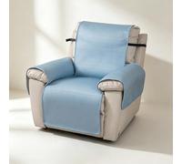 Copripoltrona Relax Reclinabile Antiscivolo Lavabile 55x196 Cm | Breathable Summer Slipcover Elastic Straps Stay Anti-Slip Pet Dog Friendly Soft One-Piece Furniture Protector(Blue)