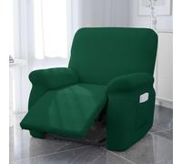 Copripoltrona Relax Reclinabile Completo 4-Pezzo Fodera Elasticizzata Fodere Poltrona Relax Lavabile Copridivano Reclinabile Elettrica,Verde,3 Seater