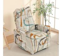 Copripoltrona Relax Reclinabile Completo 4-Pezzo Fodera Per Poltrona Elasticizzato 1 Posto Con 2 Tasche, Coprisedile Impermeabile Lavabile Antiscivolo(B-16,1 Set)