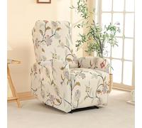 Copripoltrona Relax Reclinabile Completo 4-Pezzo Fodera Per Poltrona Elasticizzato 1 Posto Con 2 Tasche, Coprisedile Impermeabile Lavabile Antiscivolo(B-5,4 Sets)