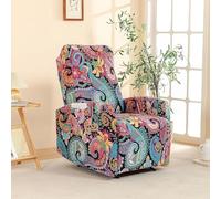 Copripoltrona Relax Reclinabile Completo 4-Pezzo Fodera Per Poltrona Elasticizzato 1 Posto Con 2 Tasche, Coprisedile Impermeabile Lavabile Antiscivolo(B-13,1 Set)