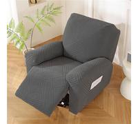 Copripoltrona Relax Reclinabile, Copripoltrona Elettrica Reclinabile | Elasticizzato con Tasche Universale Copri Poltrona Elettrica Reclinabile con Braccioli(Grigio Scuro,1 Posto)