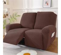 Copripoltrona Relax Reclinabile, Copripoltrona Elettrica Reclinabile | Elasticizzato con Tasche Universale Copri Poltrona Elettrica Reclinabile con Braccioli(Marrone,2 Posti)