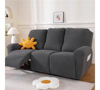 Copripoltrona Relax Reclinabile, Copripoltrona Elettrica Reclinabile | Elasticizzato con Tasche Universale Copri Poltrona Elettrica Reclinabile con Braccioli(Grigio Scuro,3 Posti)