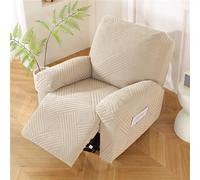 Copripoltrona Relax Reclinabile, Copripoltrona Elettrica Reclinabile | Elasticizzato con Tasche Universale Copri Poltrona Elettrica Reclinabile con Braccioli(Beige,1 Posto)