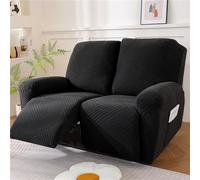 Copripoltrona Relax Reclinabile, Copripoltrona Elettrica Reclinabile | Elasticizzato con Tasche Universale Copri Poltrona Elettrica Reclinabile con Braccioli(Nero,2 Posti)