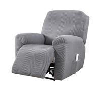 Copripoltrona Relax Reclinabile Elastico 4 Pezzi, Con Tasche Laterali, Copripoltrona Fodera Per Poltrona 1 Posto, Tessuto jacquard a spina di pesce in poliestere, morbido e resistente all'usura(C)
