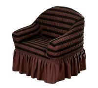 Copripoltrona Relax reclinabile Federa Divano Elasticizzato Copridivani Stretch con Gonna Antiscivolo Lavabile Morbido Protettore Singolo Resistente(Coffee b)