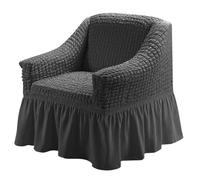 Copripoltrona Relax reclinabile Federa Divano Elasticizzato Copridivani Stretch con Gonna Antiscivolo Lavabile Morbido Protettore Singolo Resistente(Dark gray)