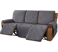 Copripoltrona Relax Reclinabile Trapuntato Copridivano Reclinabile, Copertura Salvadivano per Poltrona Antiscivolo Antivegetativa per Protezione Divano con Fascia Elastica(Grigio,3 Posti/Divano)