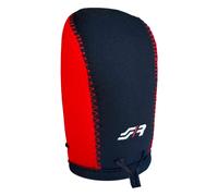 Copripomello univ microfibra nero/rosso - Microfibra nera/rossa cordino nero