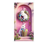Copriporta Pasquale 90x180cm Impermeabile Sfondo con Coniglietto