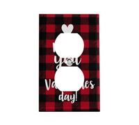 Copripresa a quadri rossi e neri "Mi manchi" San Valentino Placca a muro a 1 modulo Copriinterruttore doppio Copripresa singola/doppia Placca interruttore elettrico