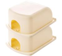 Copripresa Adesivo Sicuro 2 Pezzi ABS Beige per Prese a Muro | Resistente al Calore, Non Facile da Rompere, Uscita Riservata, per Negozi e Garage