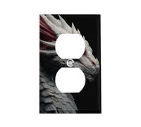 Copripresa Drago Bianco con Occhi Rossi Placca a muro 1 modulo Copriinterruttore luce doppio Placca singola Copripresa doppia Interruttore elettrico