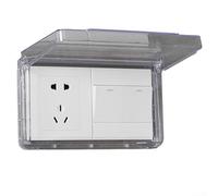 Copriprese elettriche, Slim Waterproof Socket Cover for Bathroom Wall, Easy to Open and Close(Transparent)