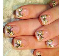 Copripunta francese 24 x Finti Chiodi Fiori Stampa Su Un Bastone Quadrato Breve Su Acrilico Per Ogni Giornata