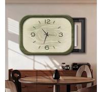 Copriquadro Elettrico Legno e Sabbia, Orologio Silente per Arte Murale | Cornice Legno Retro, Quadrante Anello, Quarzo Non-Tic, Scorrevole o Apribile per Cucina, Sala Pranzo e Pareti di Casa