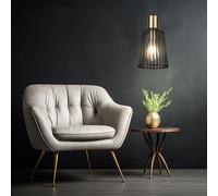 Coprire Lampada a Sospensione Ufficio Gabbia Oro Nero Faretto Illuminazione [EEK: Non valutato]