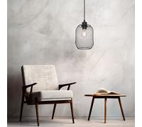 Coprire Pendolo Appesa Lampada Luci Illuminazione Metallo Nero Wohn Ess Camera [EEK: Non valutato]