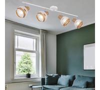 Coprire Spot Barra Orientabile Simil Legno Luce Corda Canapa Vintage Lampada [EEK: Non valutato]