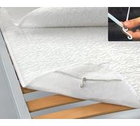 Coprirete In Feltro Singolo Con Elastici e Ganci agli Angoli Anallergico Traspirante Antiacaro Misura 80x190 cm Made in Italy Mod. Alba