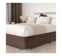 Coprirete Mantovana Divan in Lussuosa Finta Pelle Scamosciata Con Tessuto Su Tre Lati E Elastico Perimetrale Facile Da Installare (Caffè, King 180x200x37cm)