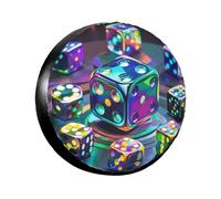 Copriruota Borsa Dice Graphics Coperchio Ruota Di Scorta 14 inch | Universale Copri Pneumatici Protezione impermeabile borsa per pneumatici Per camper Rimorchio Camion