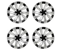 Copriruota Compatible With coprimozzi da 20 pollici compatibile con il cerchio Tesla Juniper Model Y 25-26(Silver Black)
