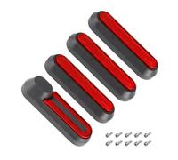 Copriruota Coprimozzo Gusci Protettivi Adesivi Riflettenti, Compatibili Con Gli Accessori For Monopattini Elettrici Xiaomi 1S Pro 2 M365 3 Pro(Black Red)