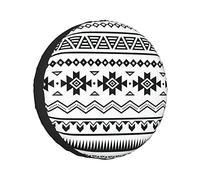 Copriruota di scorta Aztec American Folkloric Art Borders Ancient Tribal South America Culture Art Print Protezioni per ruote Copriruota resistenti alle intemperie Universal Fit for Trailer RV SUV T