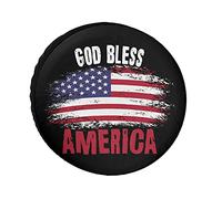 Copriruota di Scorta God Bless America Print Copri Pneumatico Antipolvere Copertura della Ruota di Scorta Impermeabile Borsa per Pneumatici, per Ricambi Auto, Auto, 14in