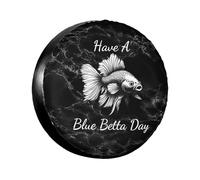 Copriruota di Scorta Have A Blue Betta Day Copri Pneumatico Stampato Antipolvere Copertura della Ruota di Scorta, per Rimorchio, Camion, SUV, 14in