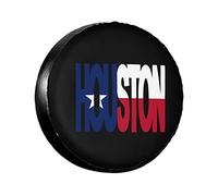 Copriruota di Scorta Houston Text with Texas Flag Copertura per Pneumatici di Ricambio Universal Copertura della Ruota di Scorta Impermeabile Copri Gomme per SUV Camion M