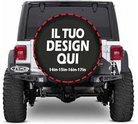 Copriruota di scorta Personalizzato su Misura con Foto Testo personalizzata logo copri ruota di scorta Idrorepellente fermacorda per Ruote Copertura Protettiva in Ecopelle 16 inch